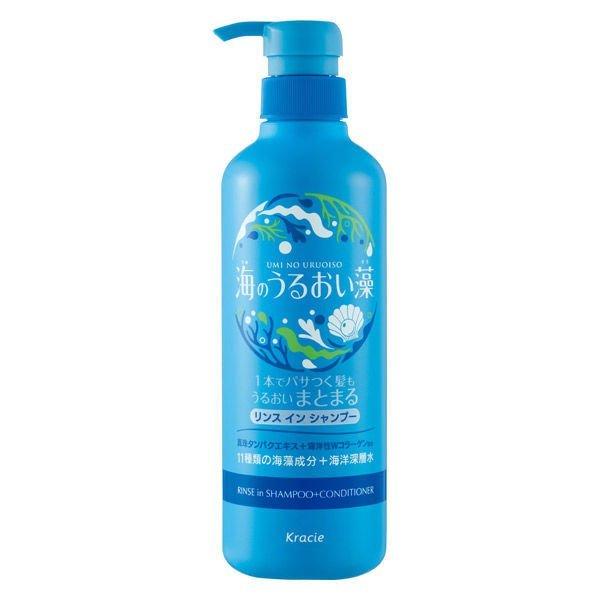 Kracie Umi no Uruoi So Uruoi Care Rinse In Shampoo Pump, 490ml