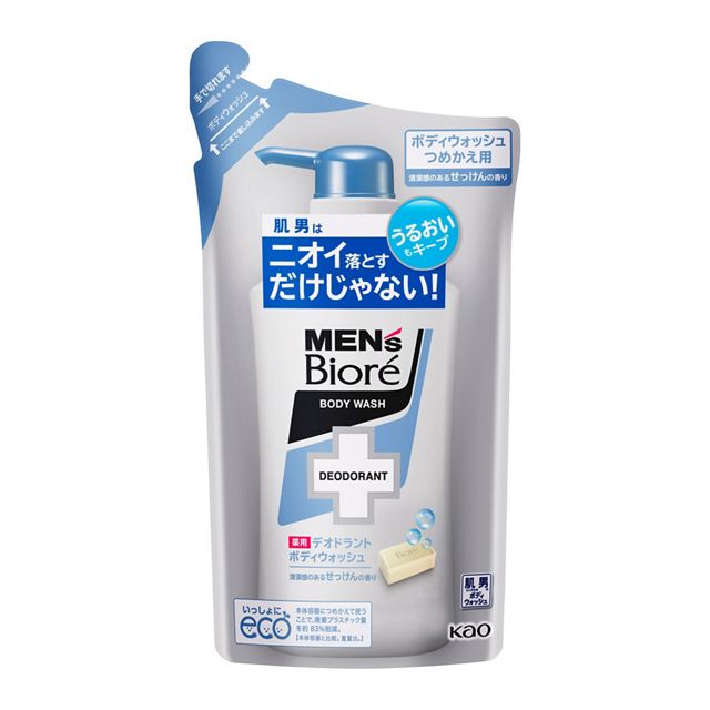 Kao Men's Biore Medicated Deodorant Body Wash Clean Soap Scent Refill 380ml