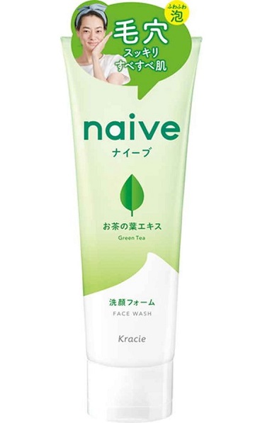 Kracie naive cleansing foam with tea leaf extract, 130gr