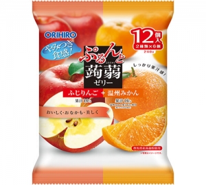 Orihiro Purunto Konjac Jelly Pouch Fuji Apple + Unshu Mandarin Orange